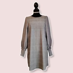 BCBGMAXAZRIA Balloon-sleeve Houndstooth City Dress